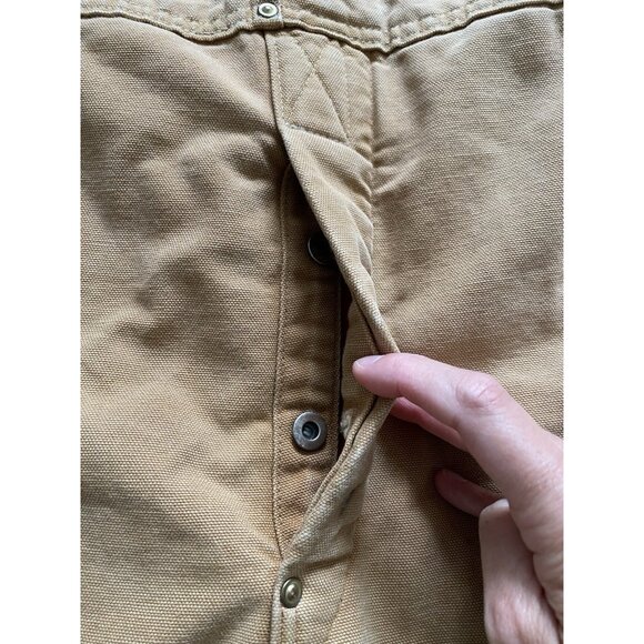 Carhartt Overalls Mens 38x29 Brown Quilted Lined Workwear Double Knee Distressed - Picture 8 of 14